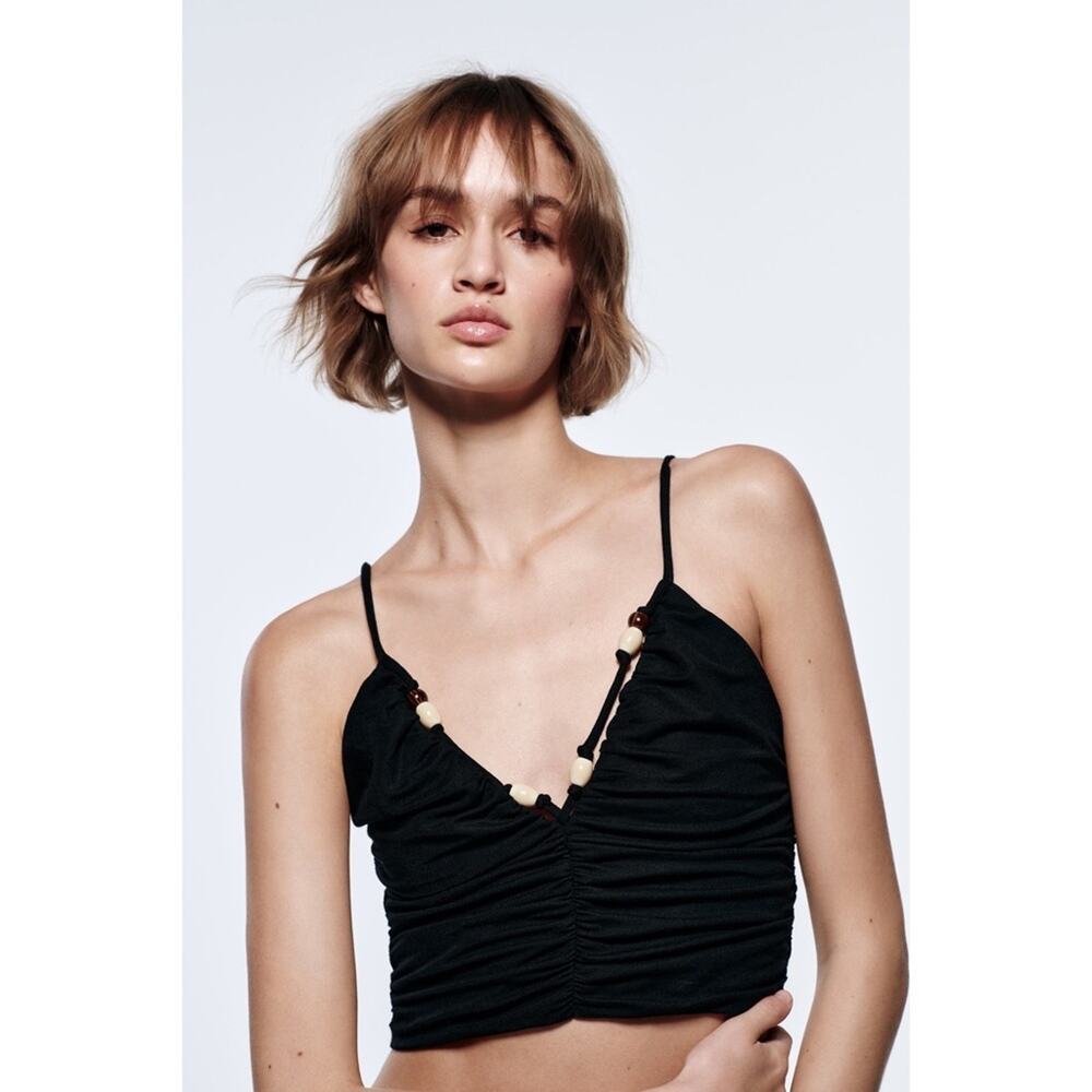 Zara Beaded Crop Top